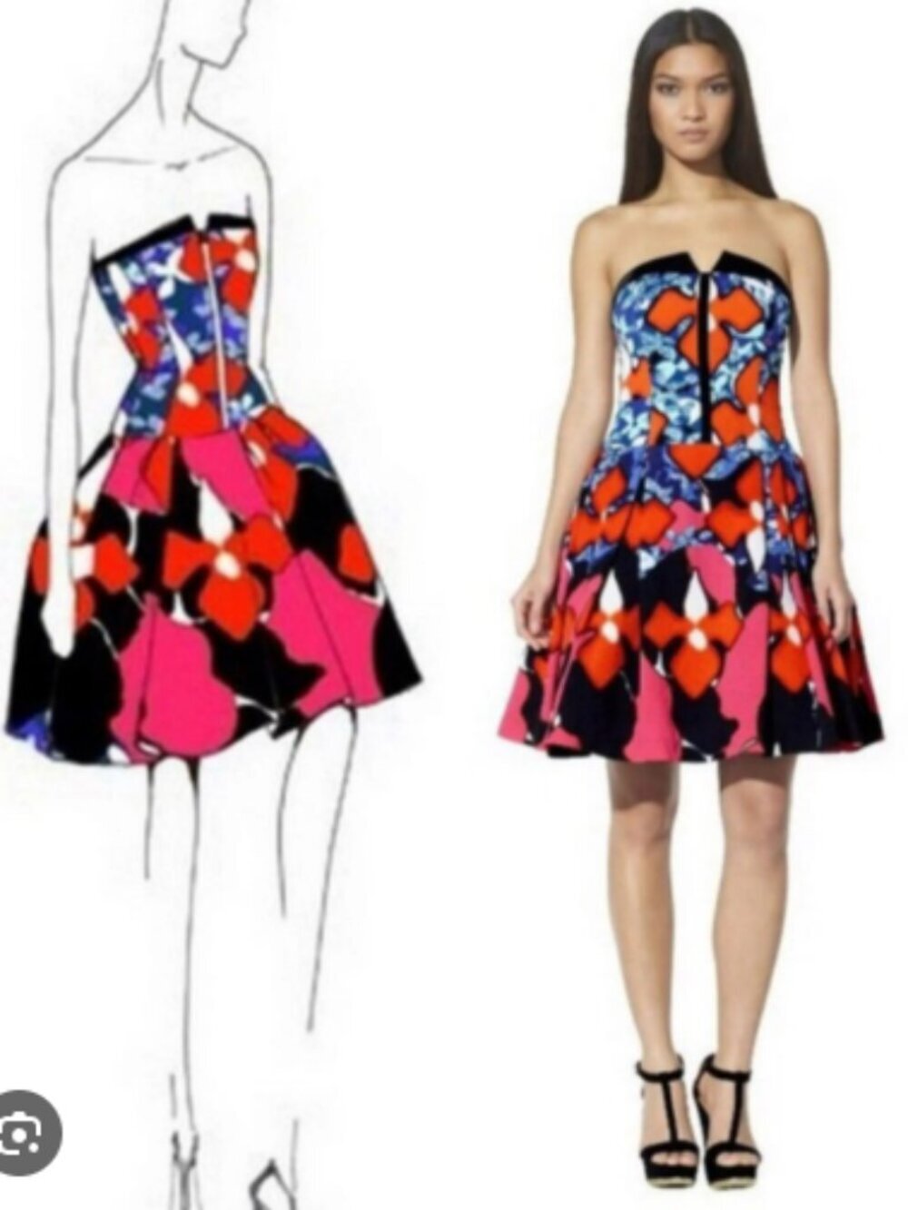 NWT Peter Pilotto for Target Iris Print Strapless Dress - Size 10